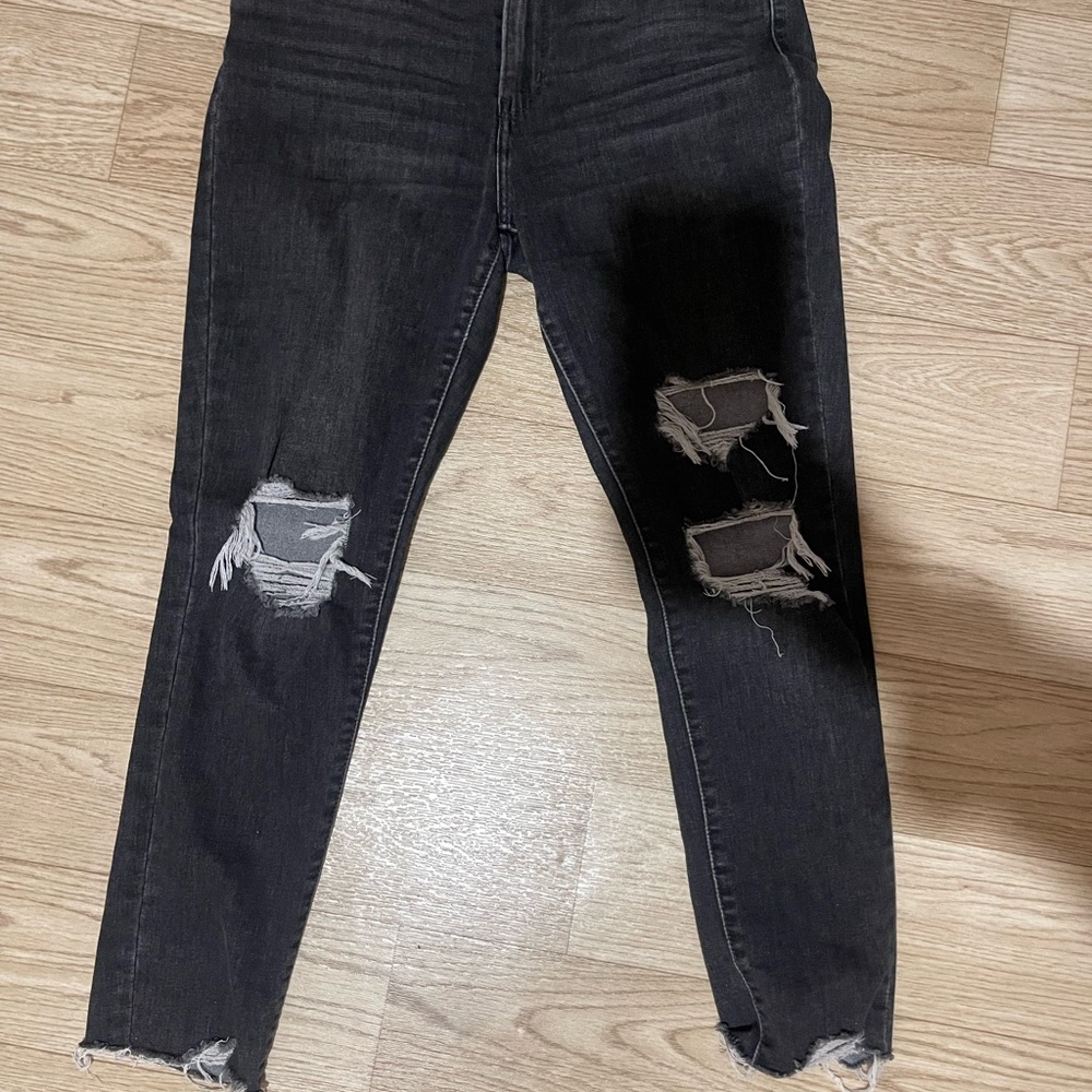 Edgy Distressed Black Ankle Jeans